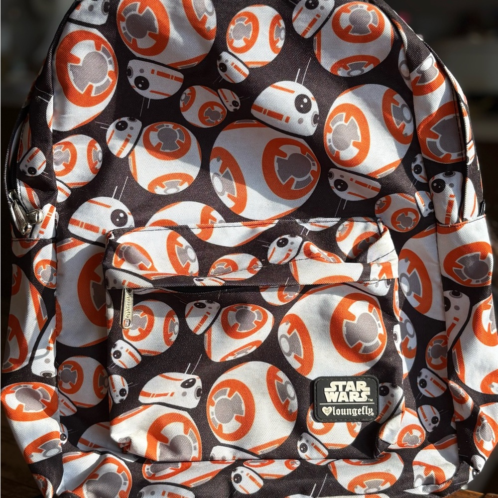 Loungefly BB-8 Droid Print Backpack - Orange, White & Black